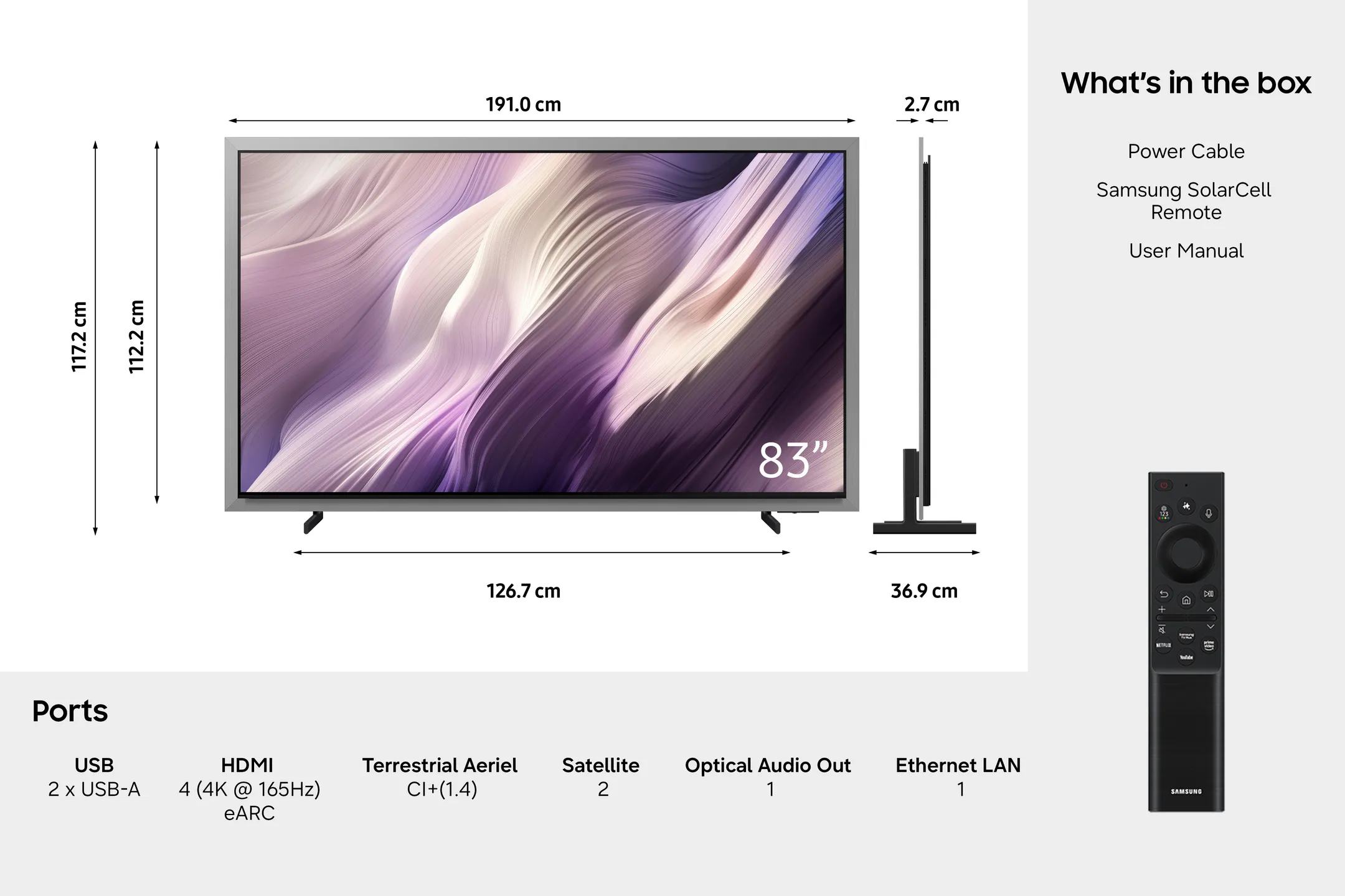 TV OLED 4K QE83S99HAEXXN 83 inches