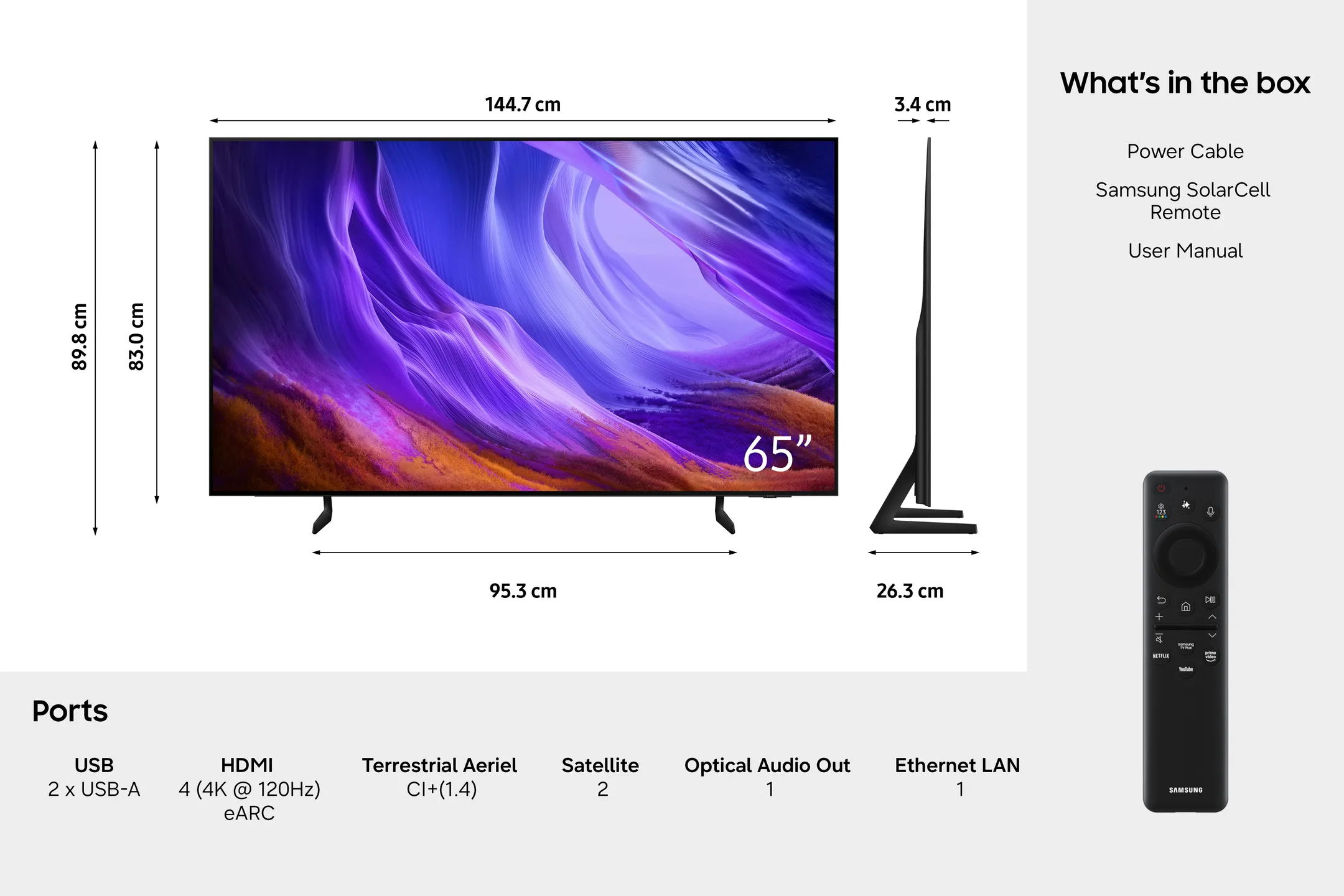 TV OLED 4K QE65S83HAEXXN 65 inches