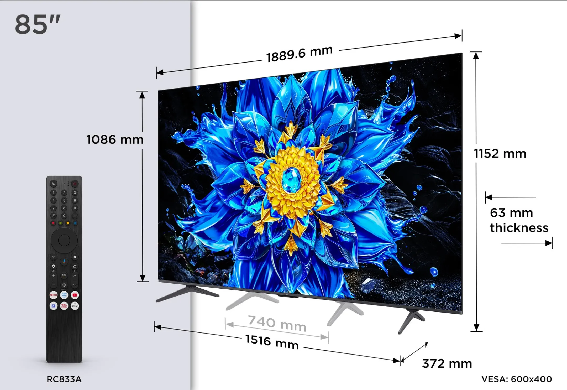 TV QD-Mini LED 4K 85P89L 85 zoll