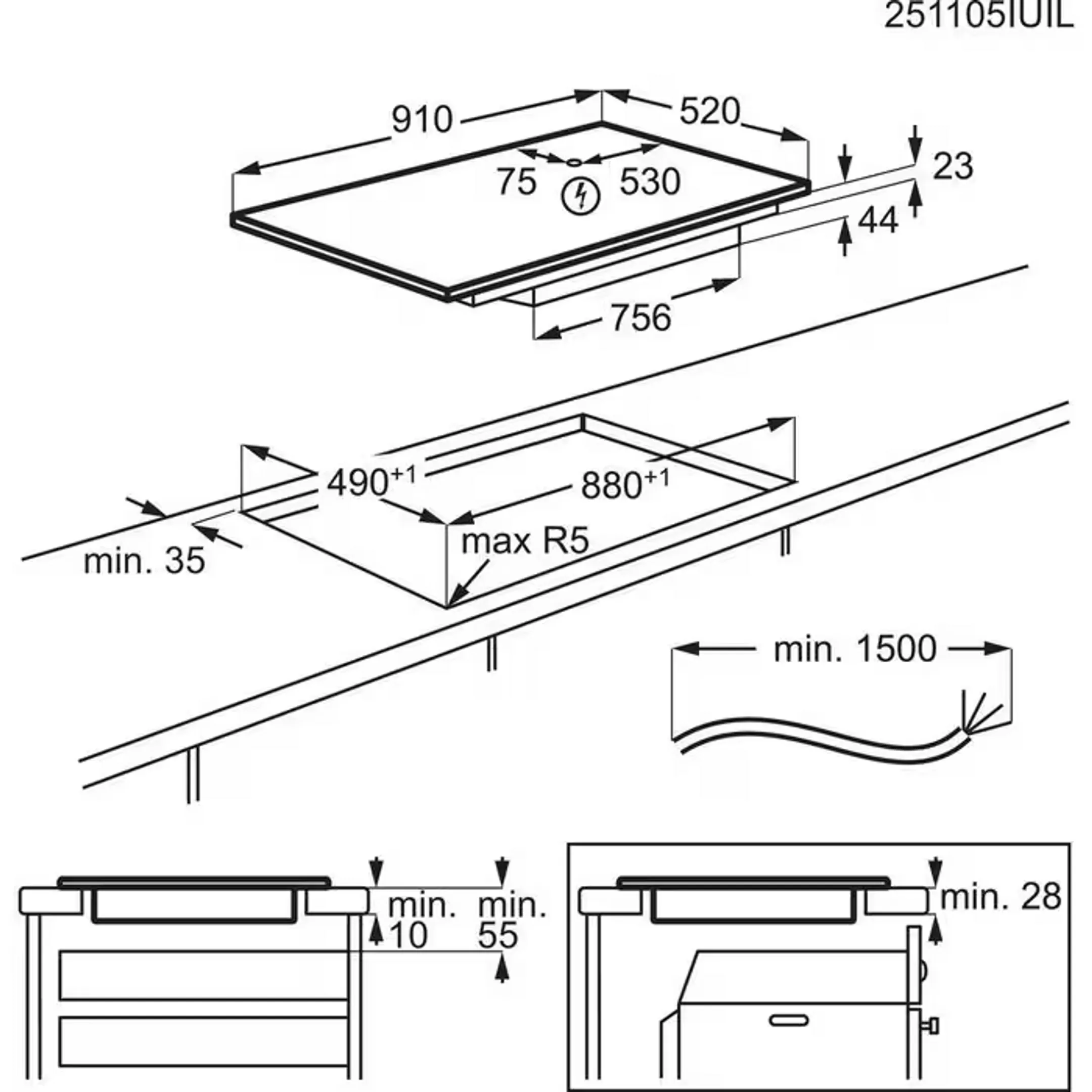 Table de cuisson vitrocéramique Series 3000 TP95RA07FB