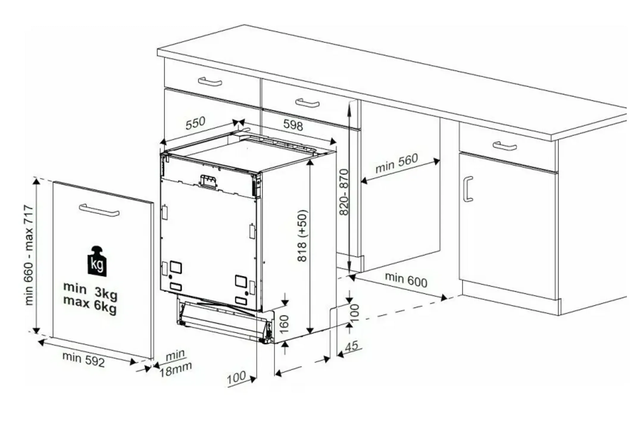 Lave-vaisselle encastrable BDIN38561P