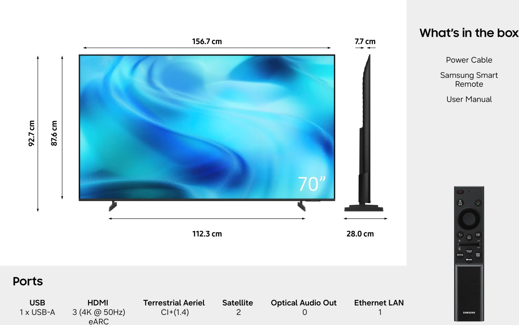 TV Crystal UHD 4K UE70U8090HUXXN 70 zoll