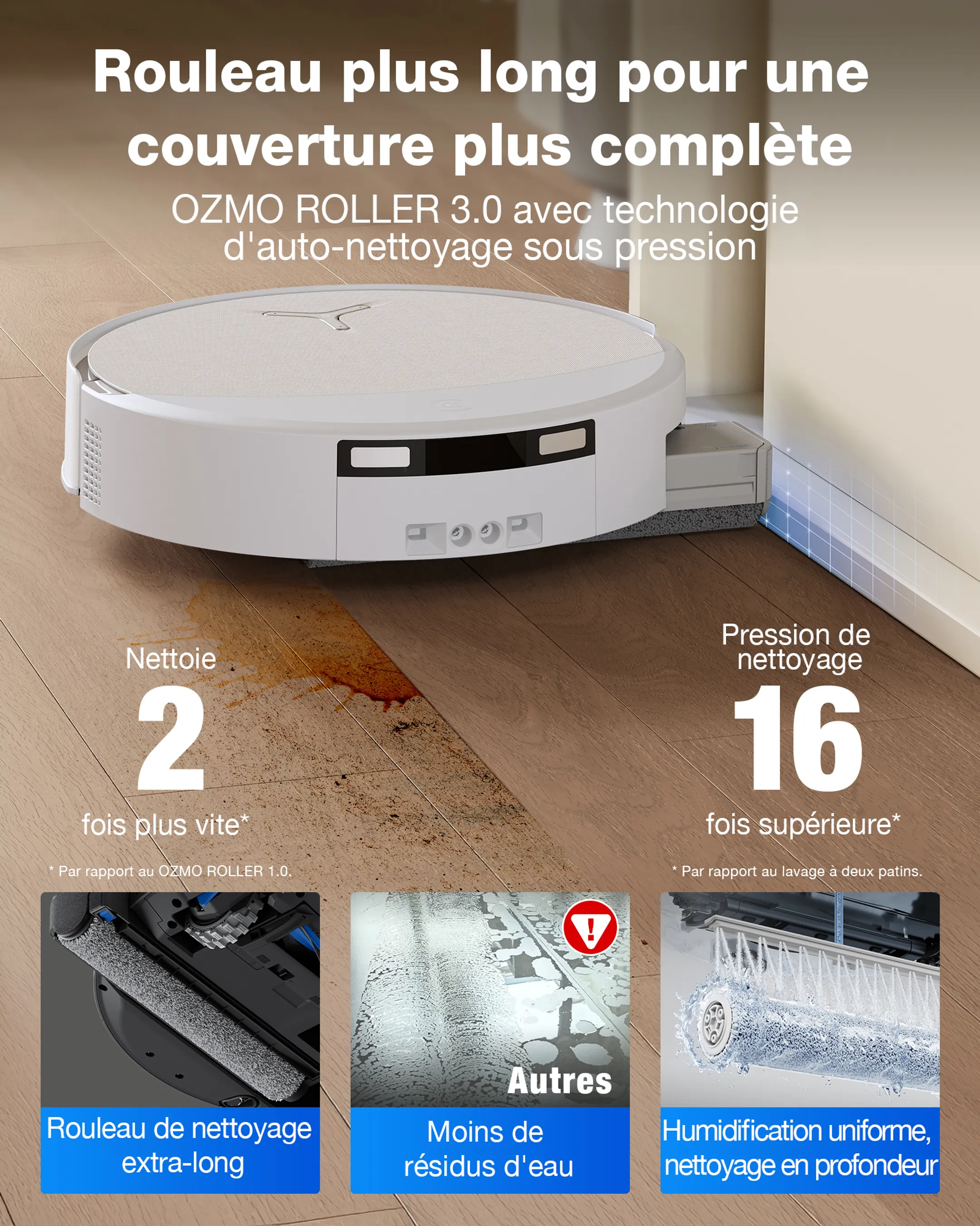 Robot aspirateur laveur Deebot T90 Omni Blanc