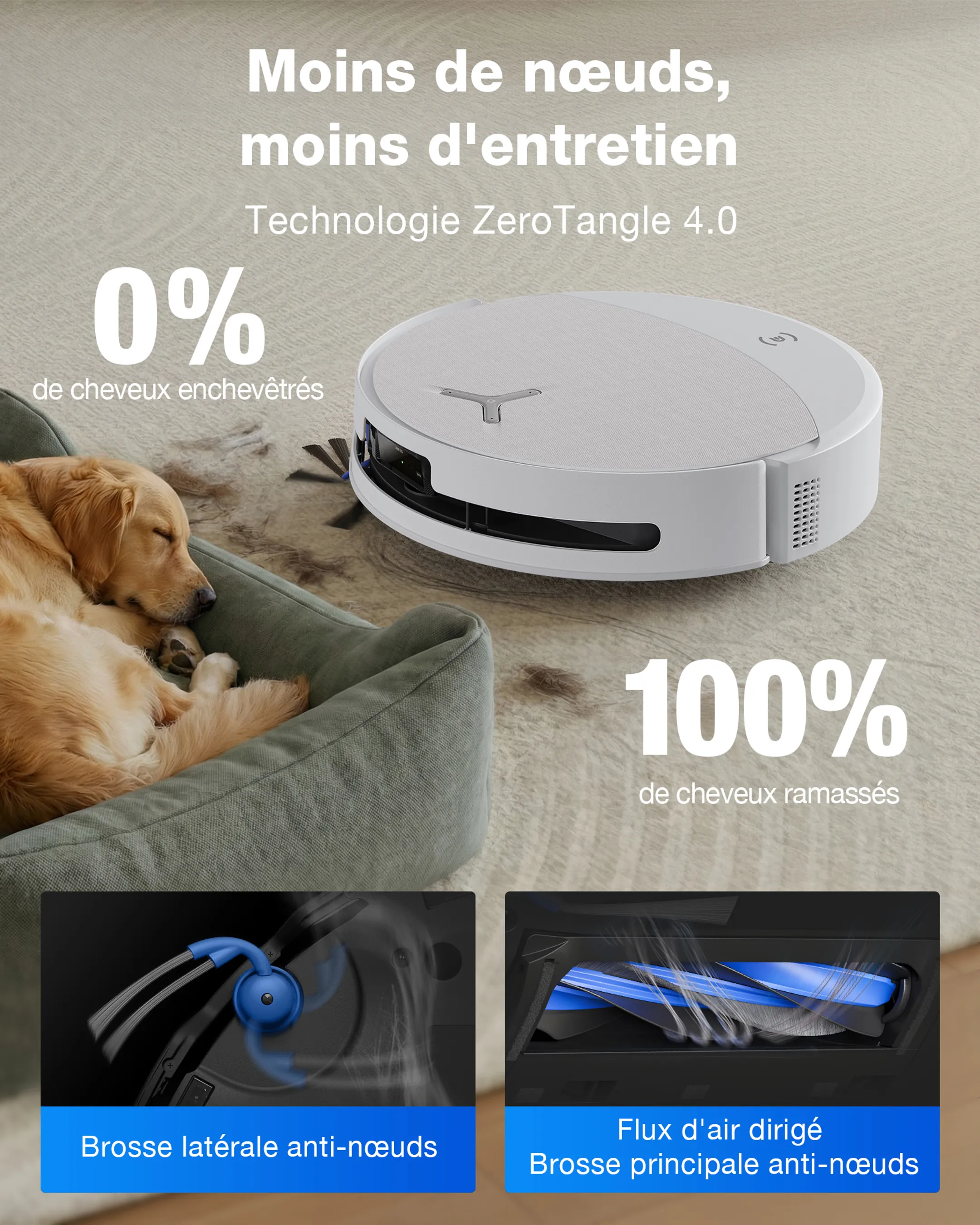Robot aspirateur laveur Deebot T90 Omni Blanc
