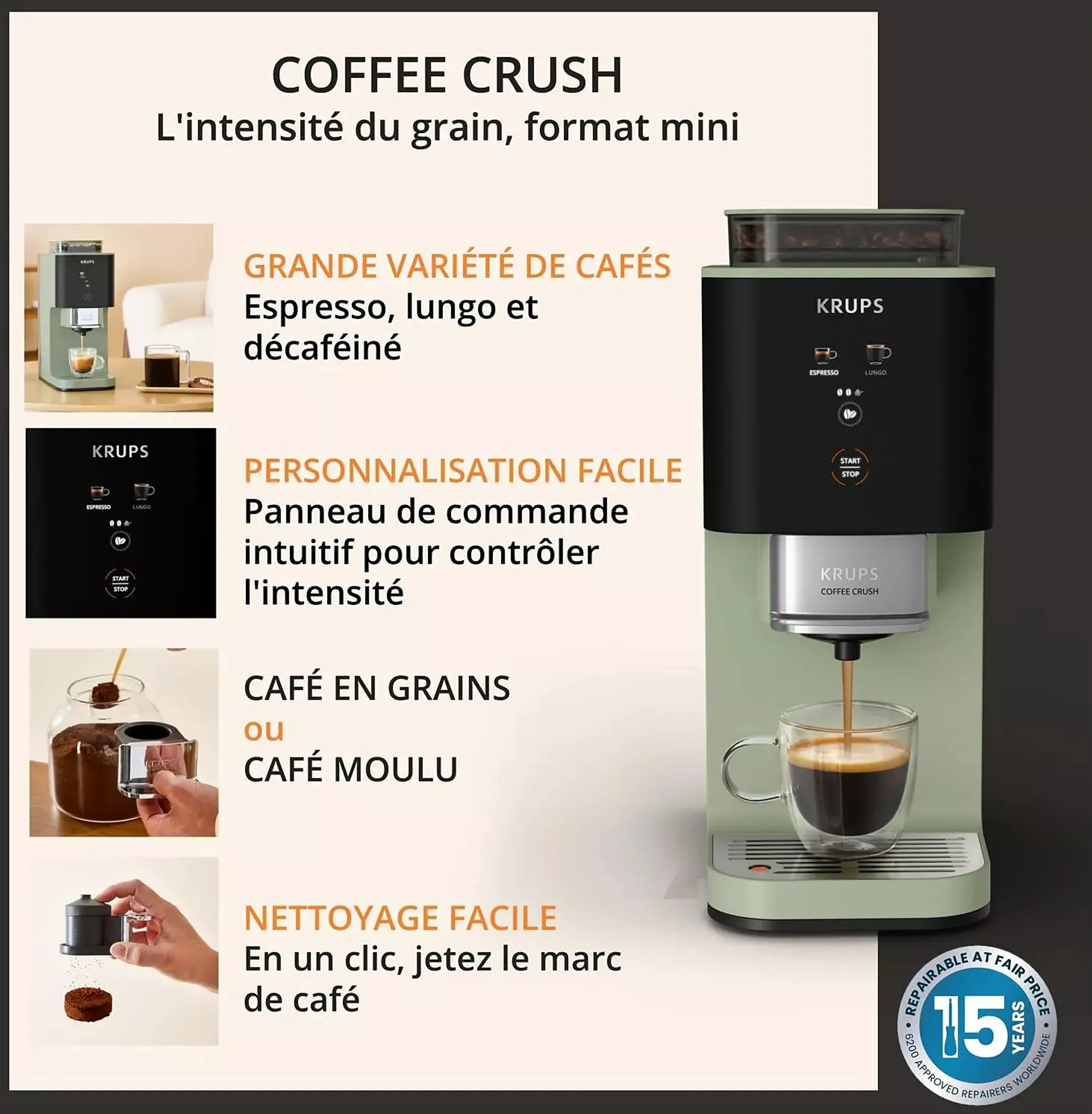 Automatic Espresso Machine Coffee Crush SA401LE0