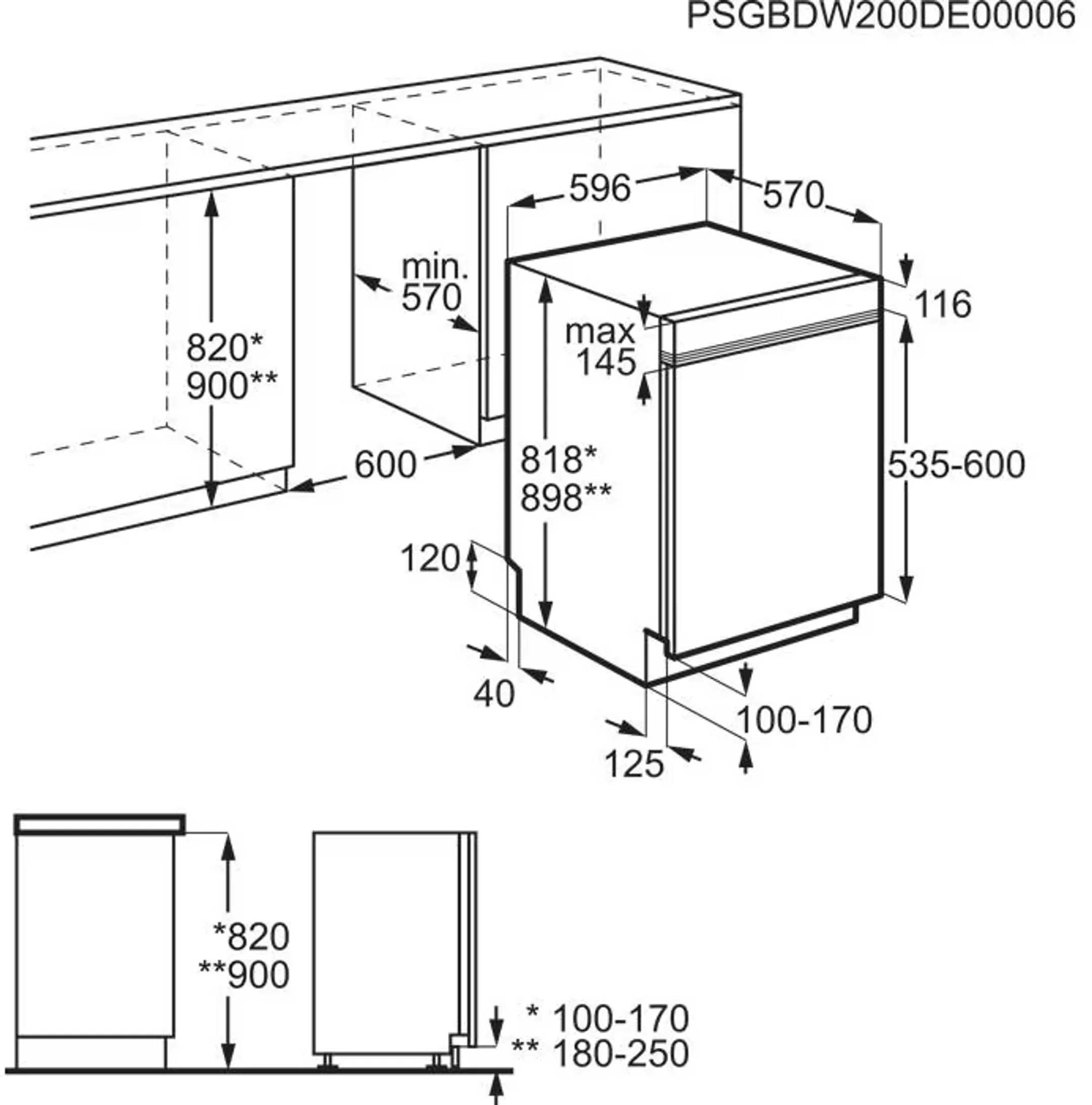 Lave-vaisselle semi-encastrable 5000 AirDry FEB52630ZM