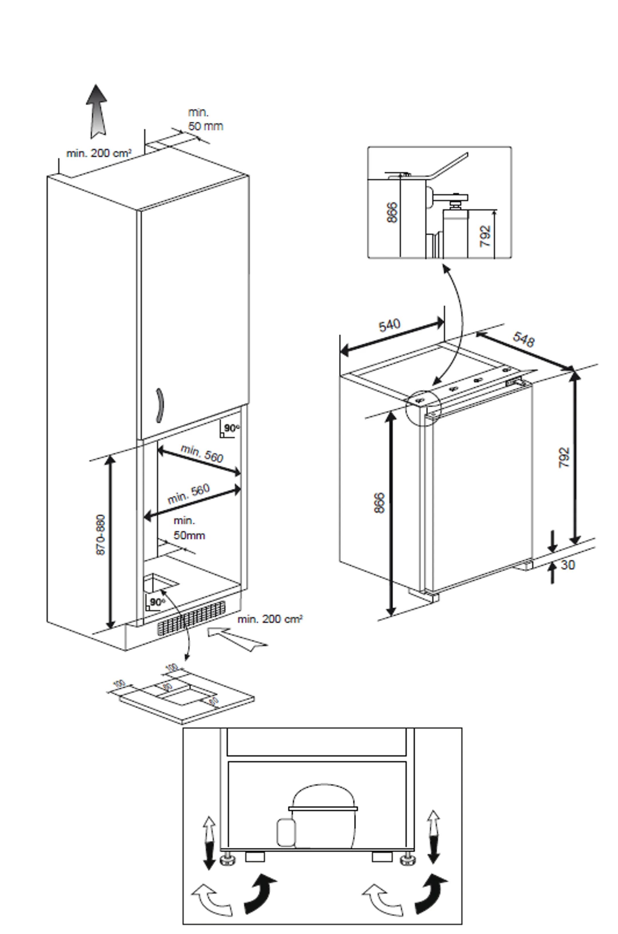 Frigo encastrable B1904N
