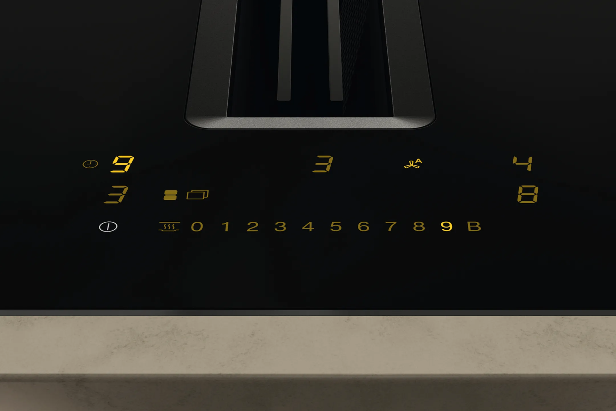 Table de cuisson induction avec hotte intégrée KMDA 7473-1 FL Silence