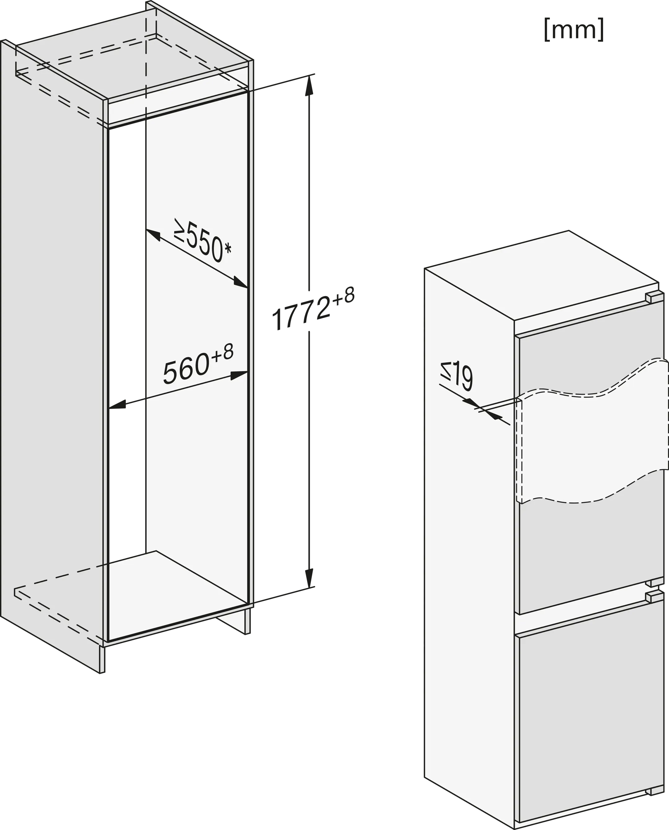 Combi frigo congélateur encastrable KDN 7724 E Active