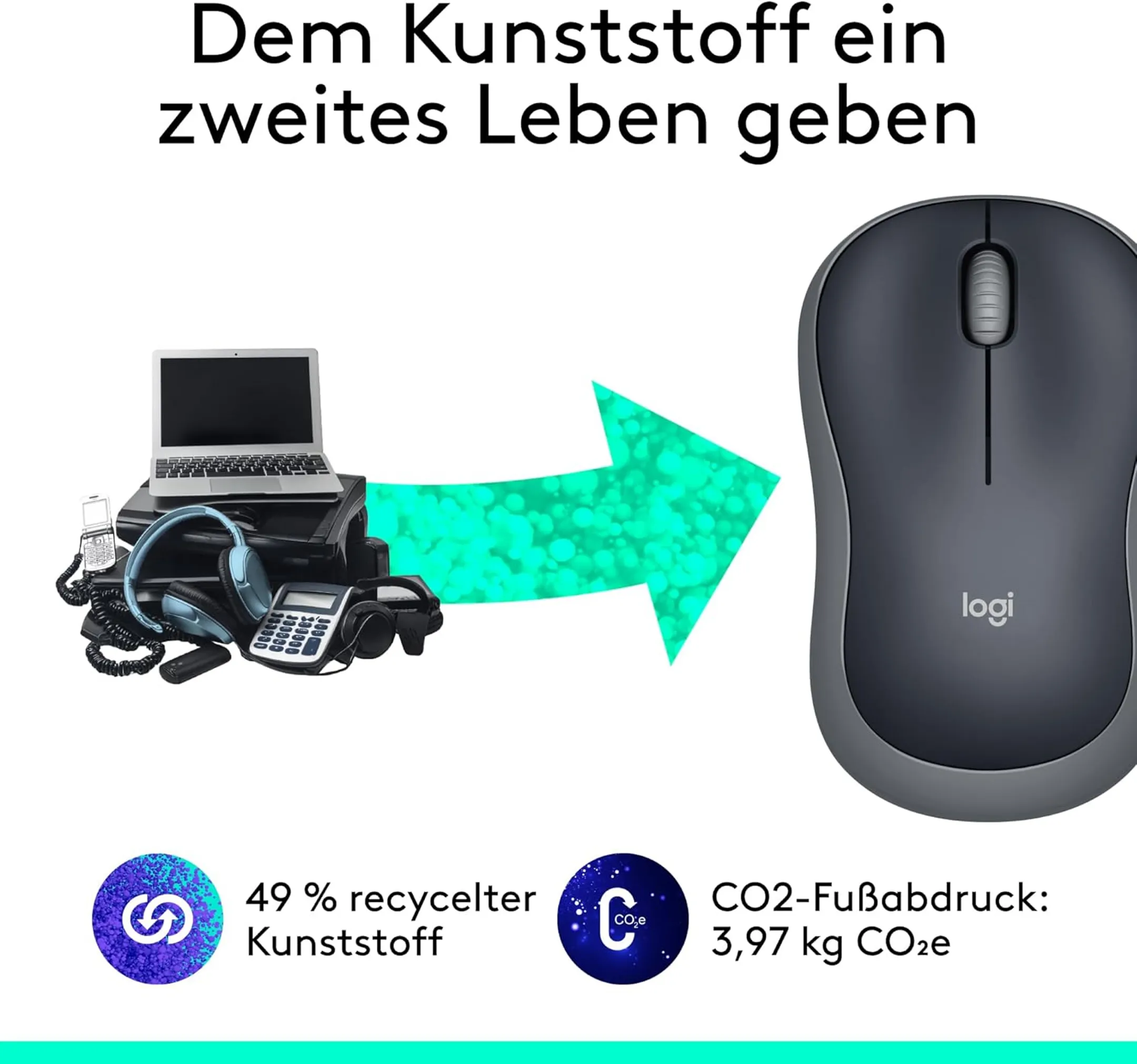Kabellose Maus M185 Swift Grey