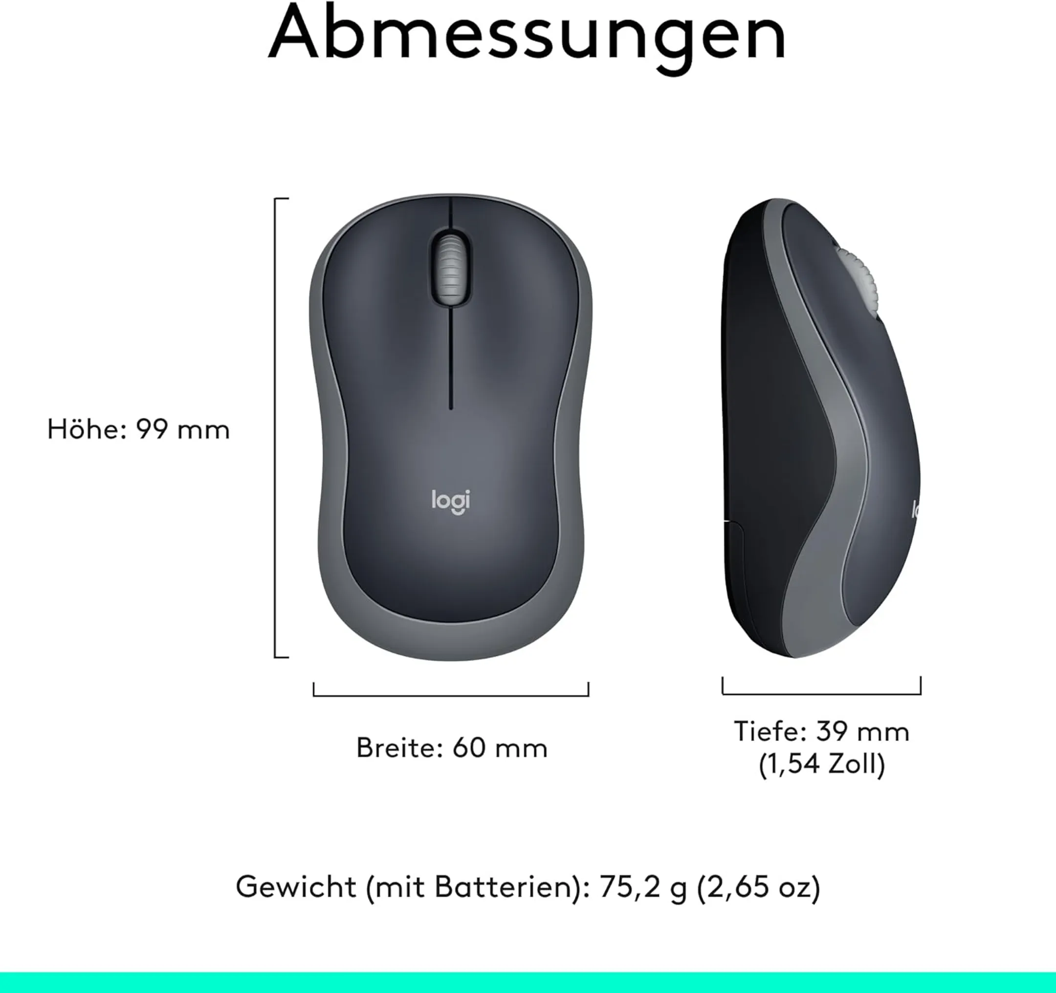 Kabellose Maus M185 Swift Grey