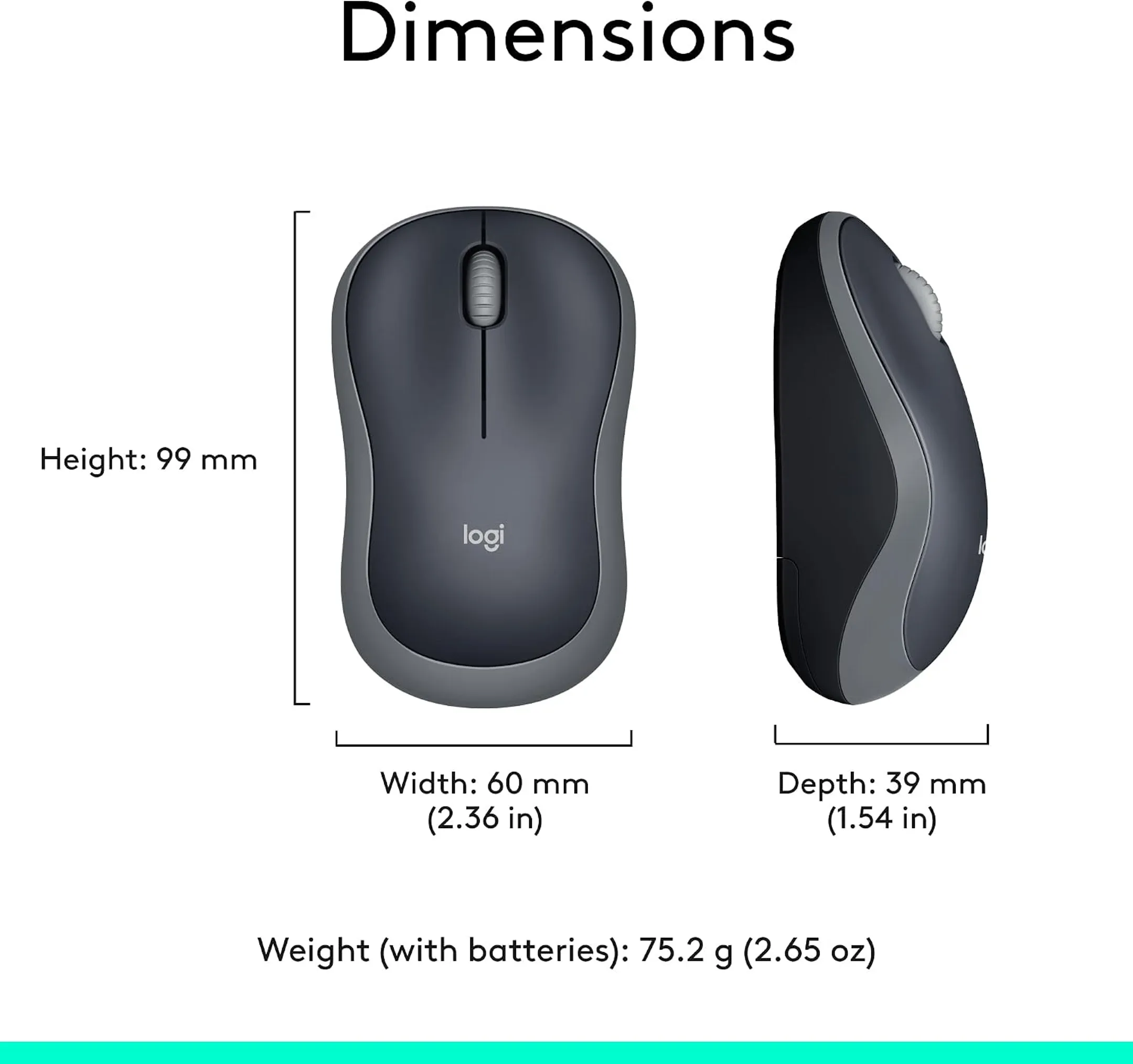Wireless Mouse M185 Swift Grey
