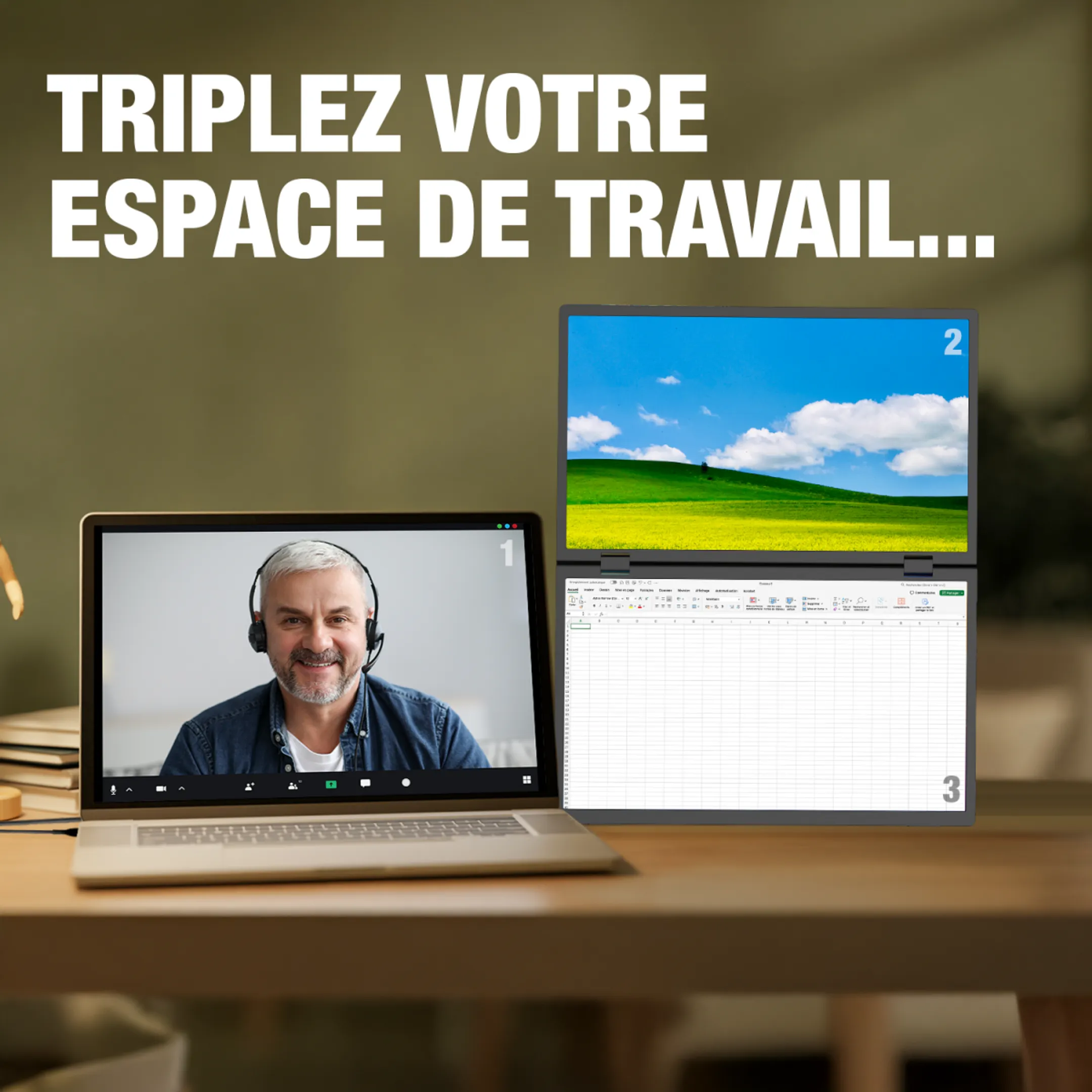 Moniteur portable Double écran 15,6" FHD IPS Nomad Duo