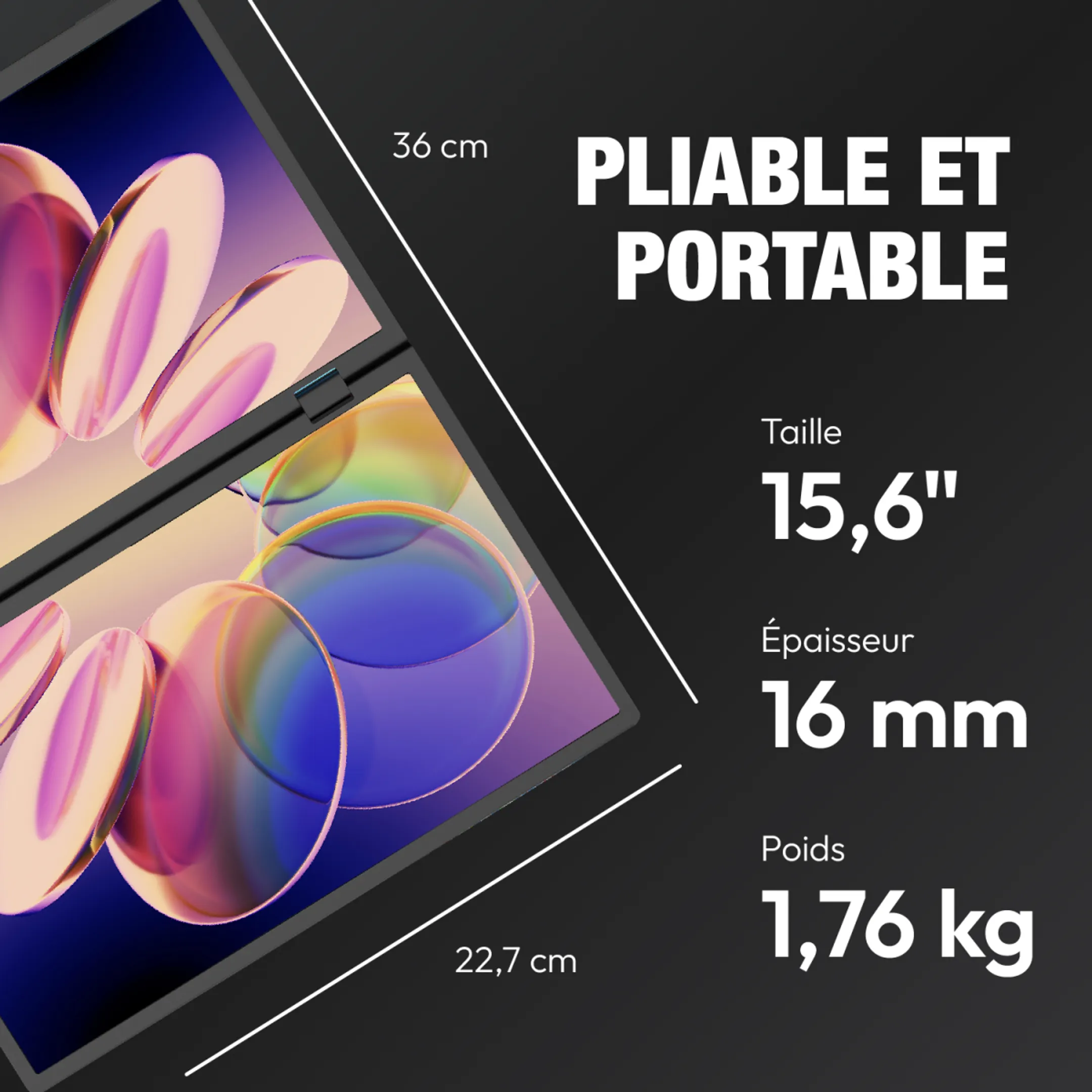 Moniteur portable Double écran 15,6" FHD IPS Nomad Duo