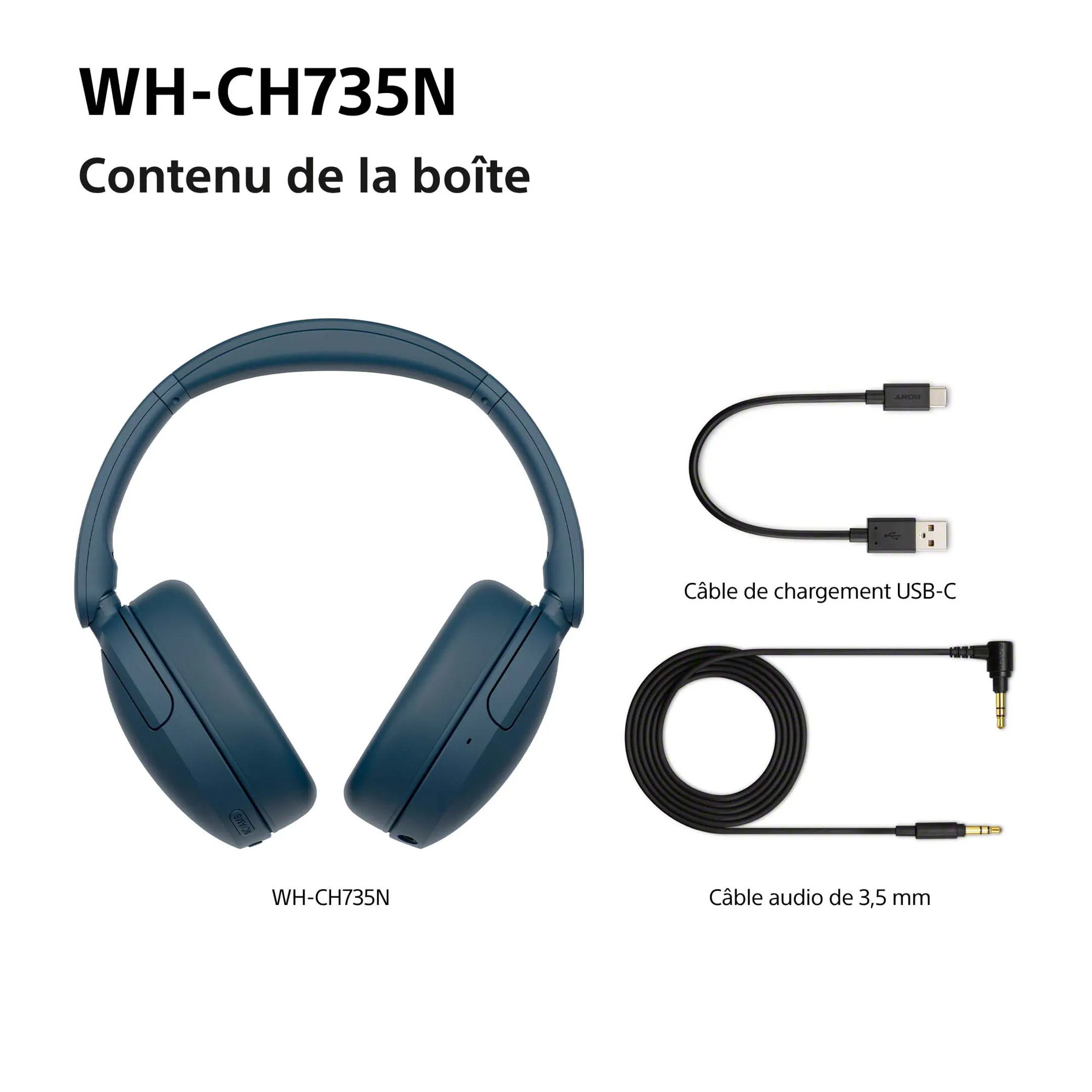 Kabelloses Headset WH-CH735N Blau