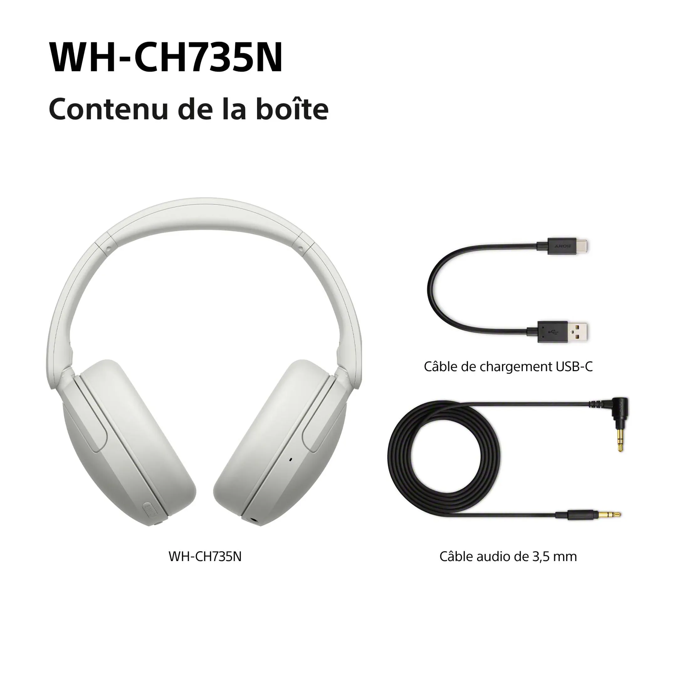 Kabelloses Headset WH-CH735N Weiss