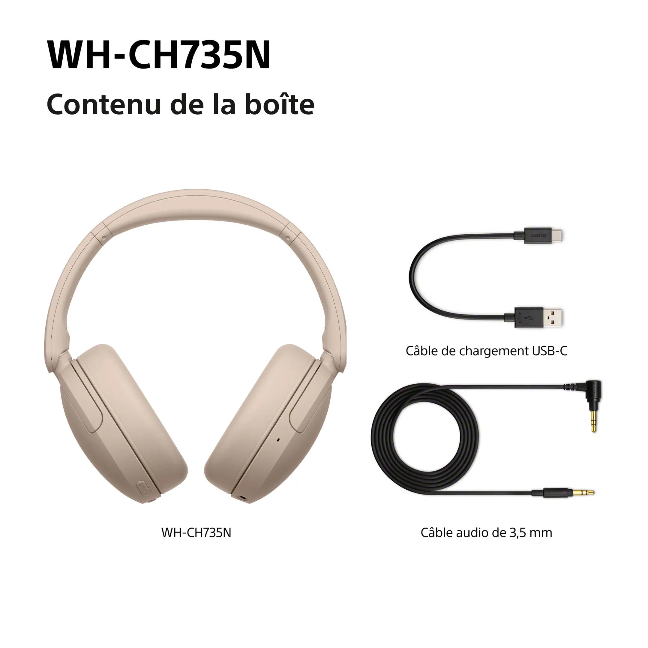 Kabelloses Headset WH-CH735N Beige