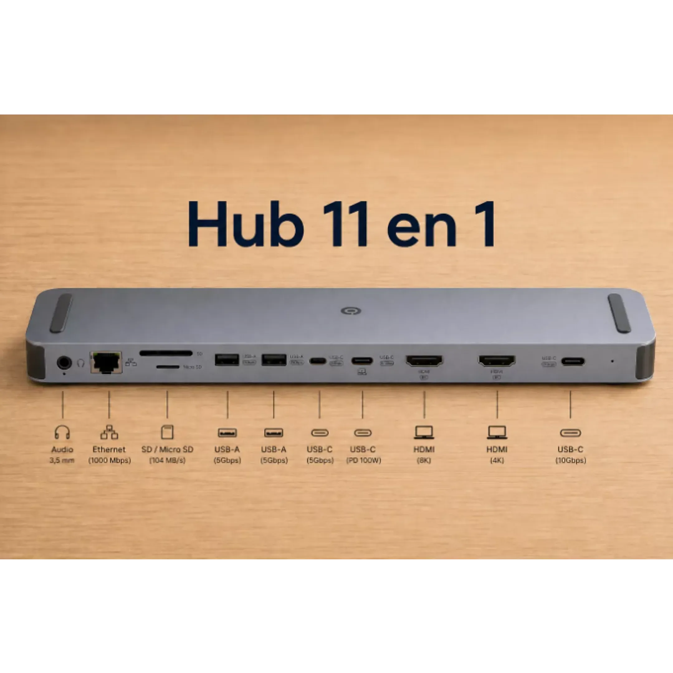 Station d'accueil Hub USB-C 8k 11-en-1
