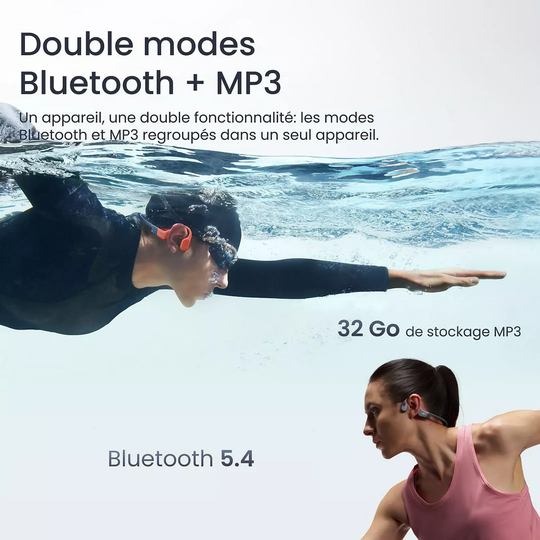 Écouteurs de sport OpenSwim Pro - Rouge