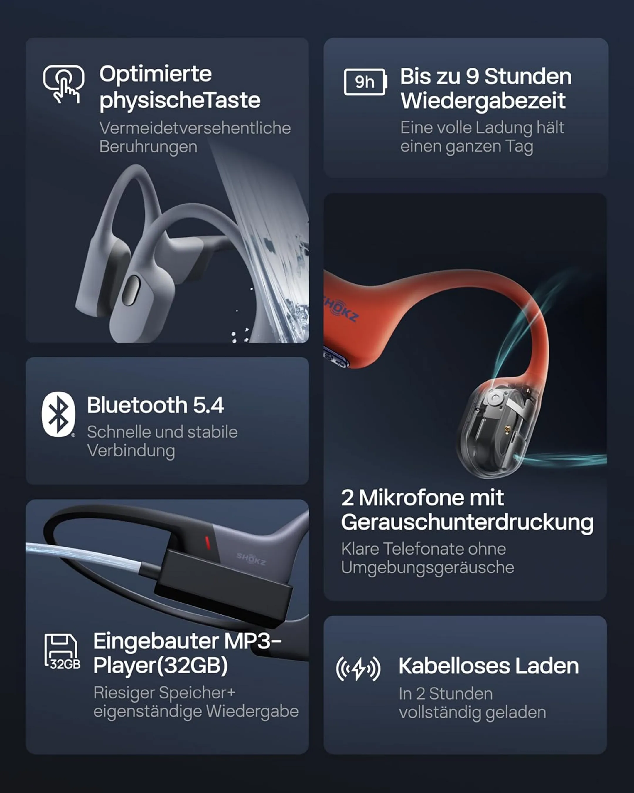 OpenSwim Pro Sport-Kopfhörer – Rot