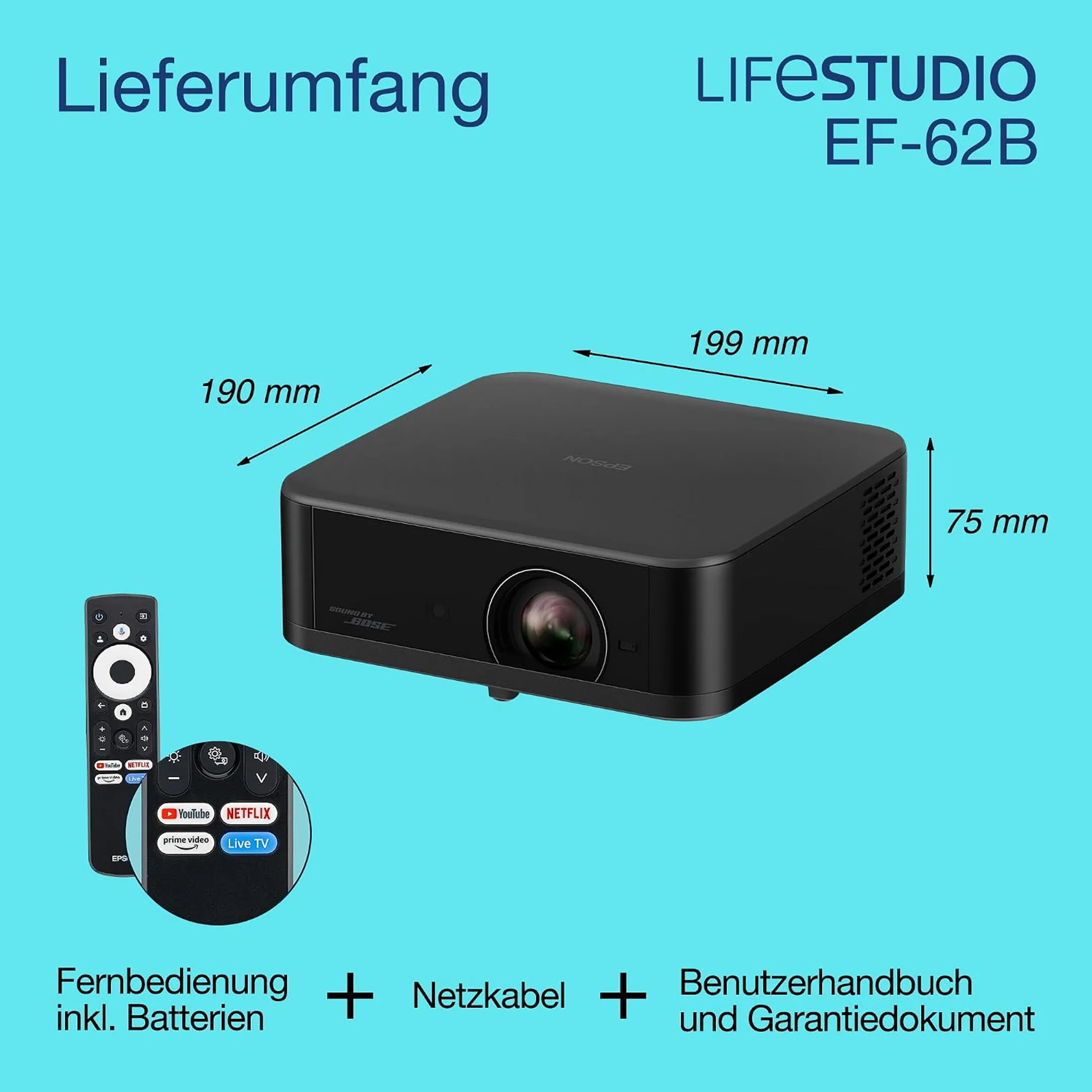 Beamer 4K PRO-UHD EF-62B - Schwarz