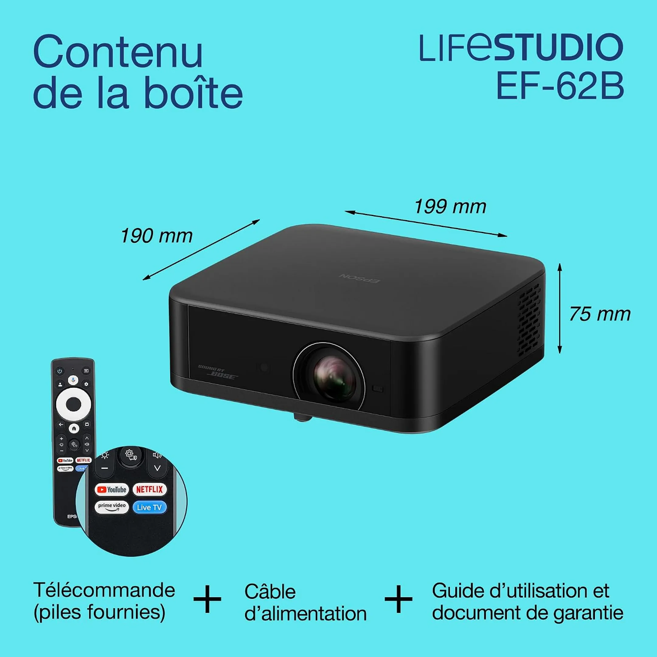 Projecteur  4K Pro UHD EF-62B - Noir 