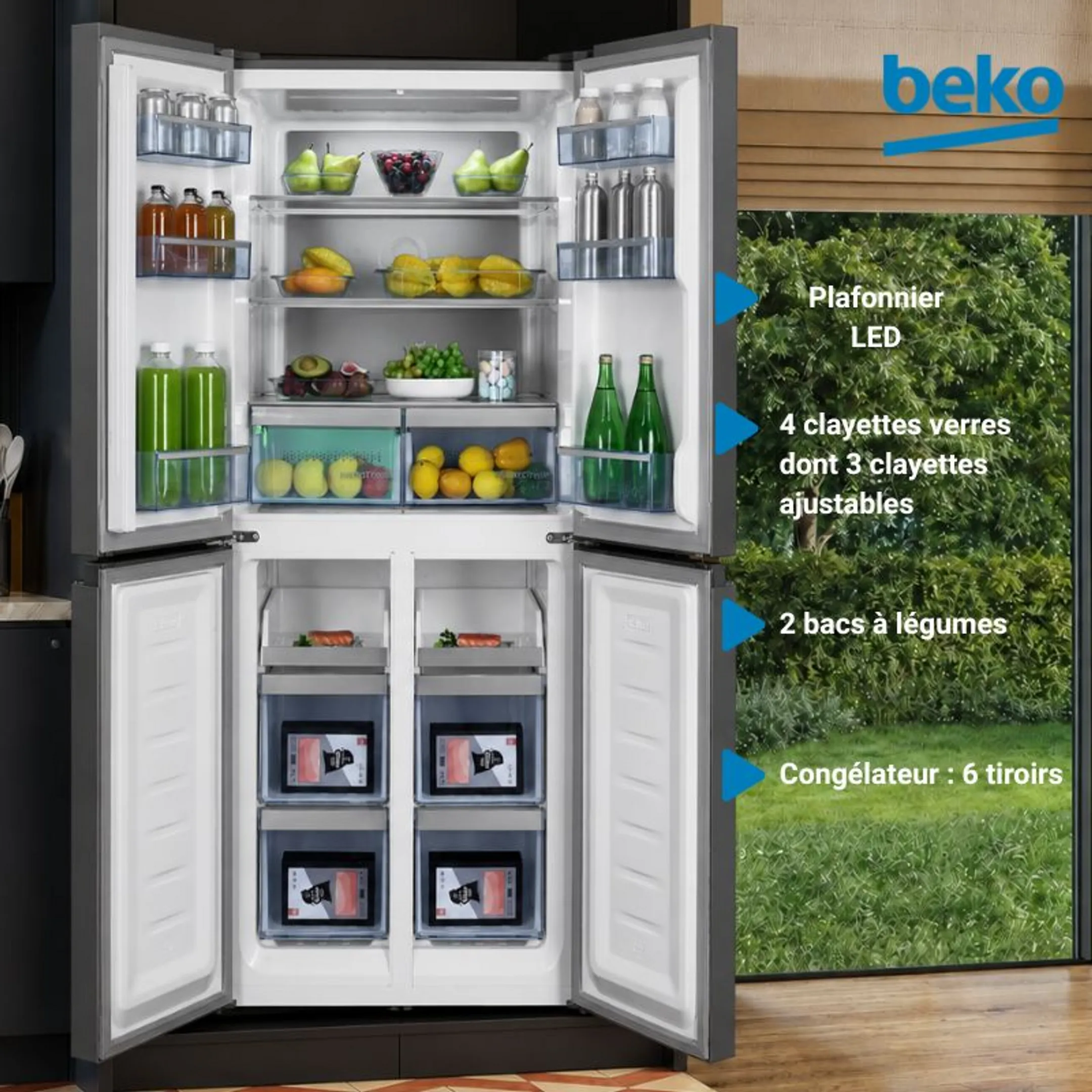 Frigo multi-portes HarvestFresh GNO46623MXPN