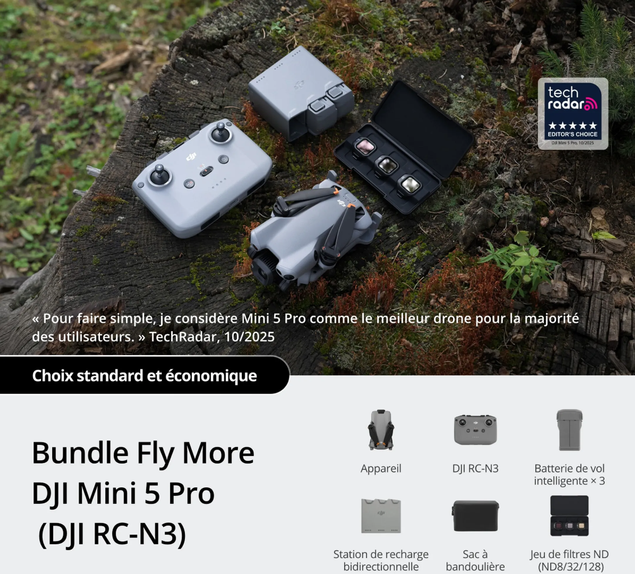Drone Mini 5 Pro Bundle Fly More (DJI RC-N3)