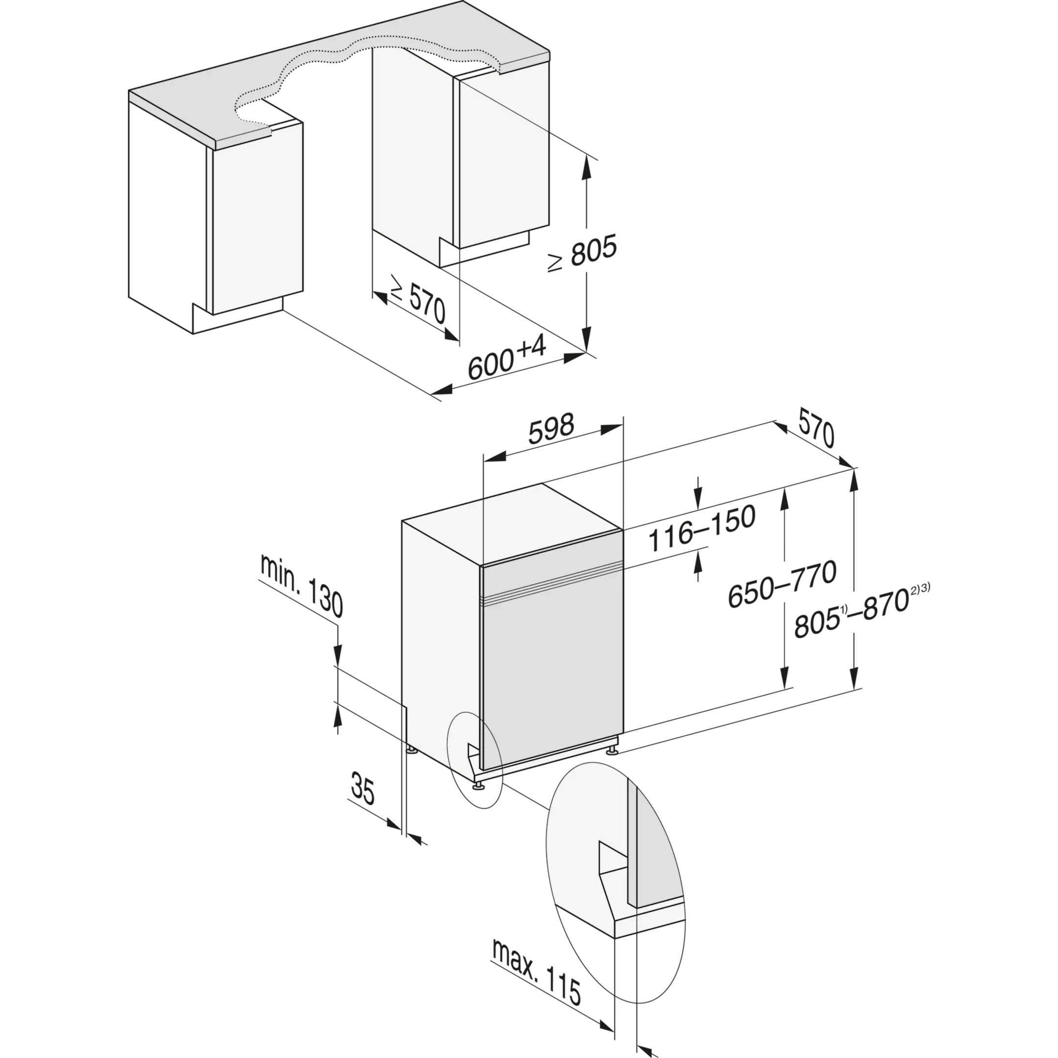 Halb-Einbau-Geschirrspüler G 7241 SCi