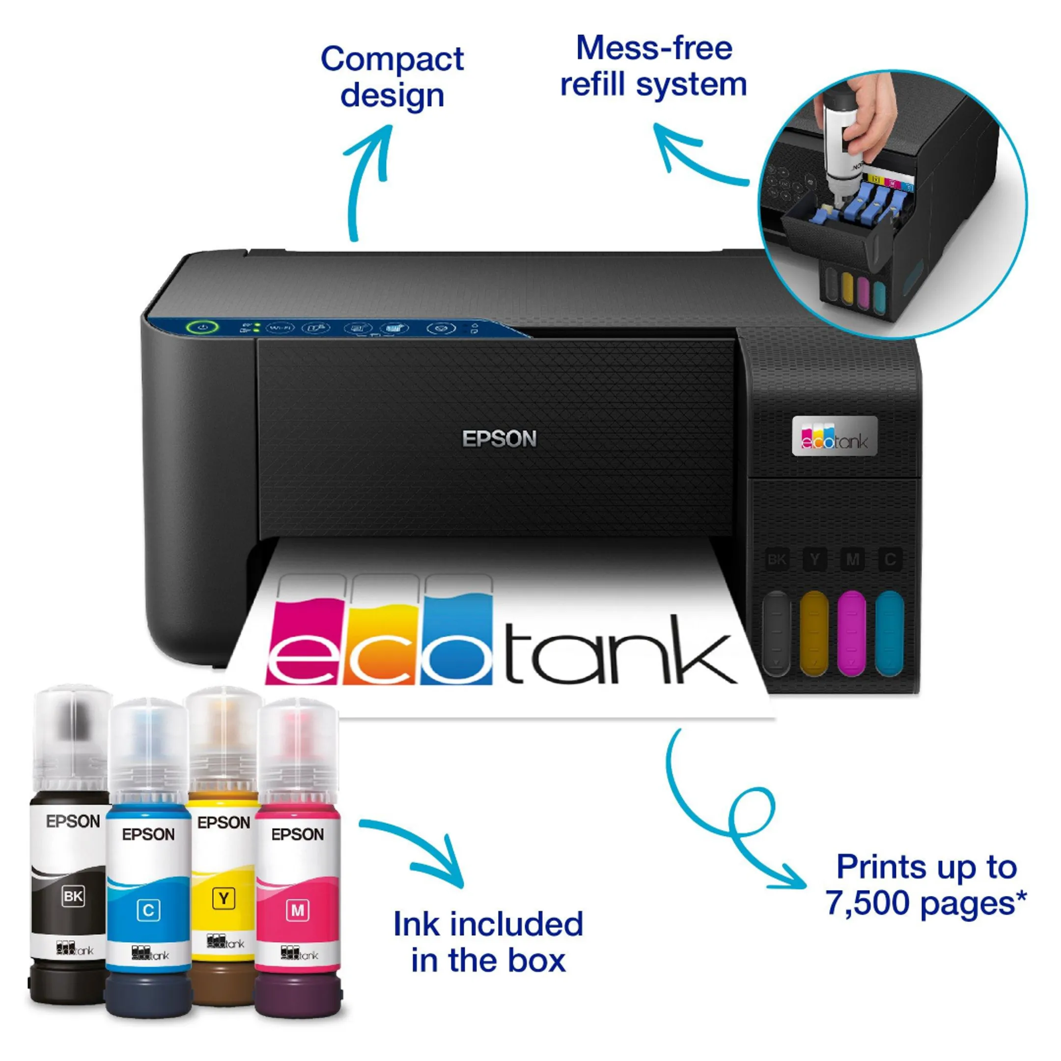 Multifunction Printer Eco Tank ET-2861 Black