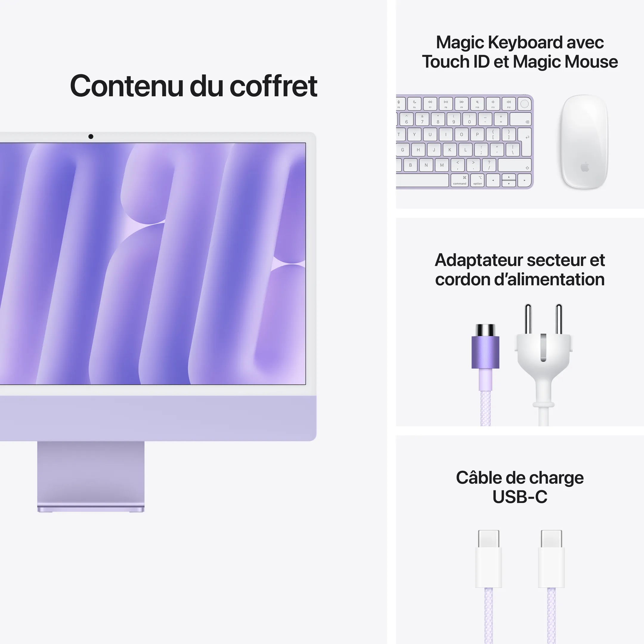 iMac 24" M6 12C 16Go 256GB Qwertz Violett