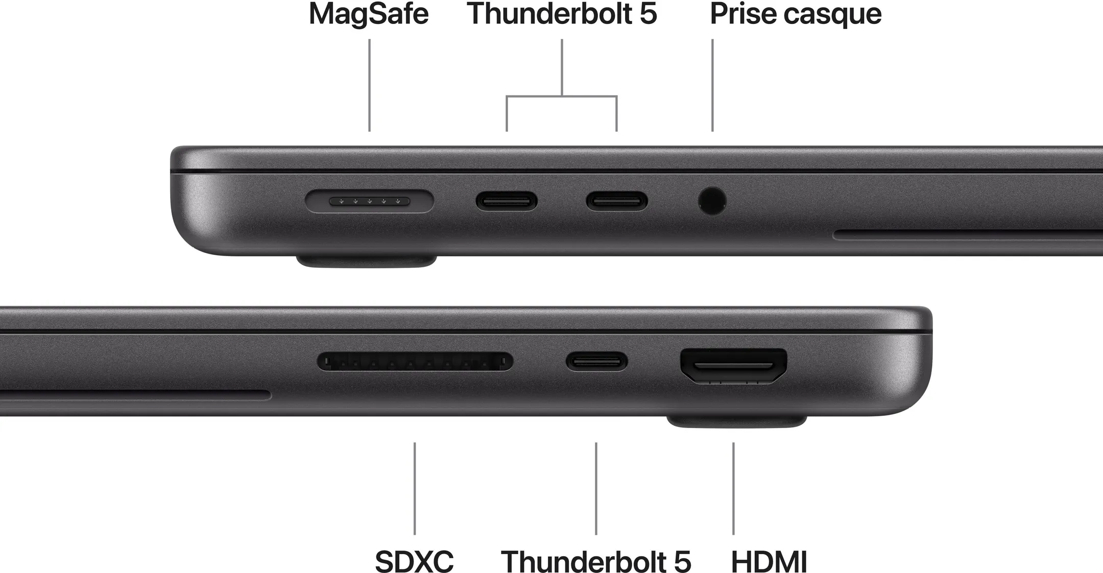 MacBook Pro 14" PROLED XDR M5 Pro 15C/16G 24Go 1To Qwertz Noir sidéral